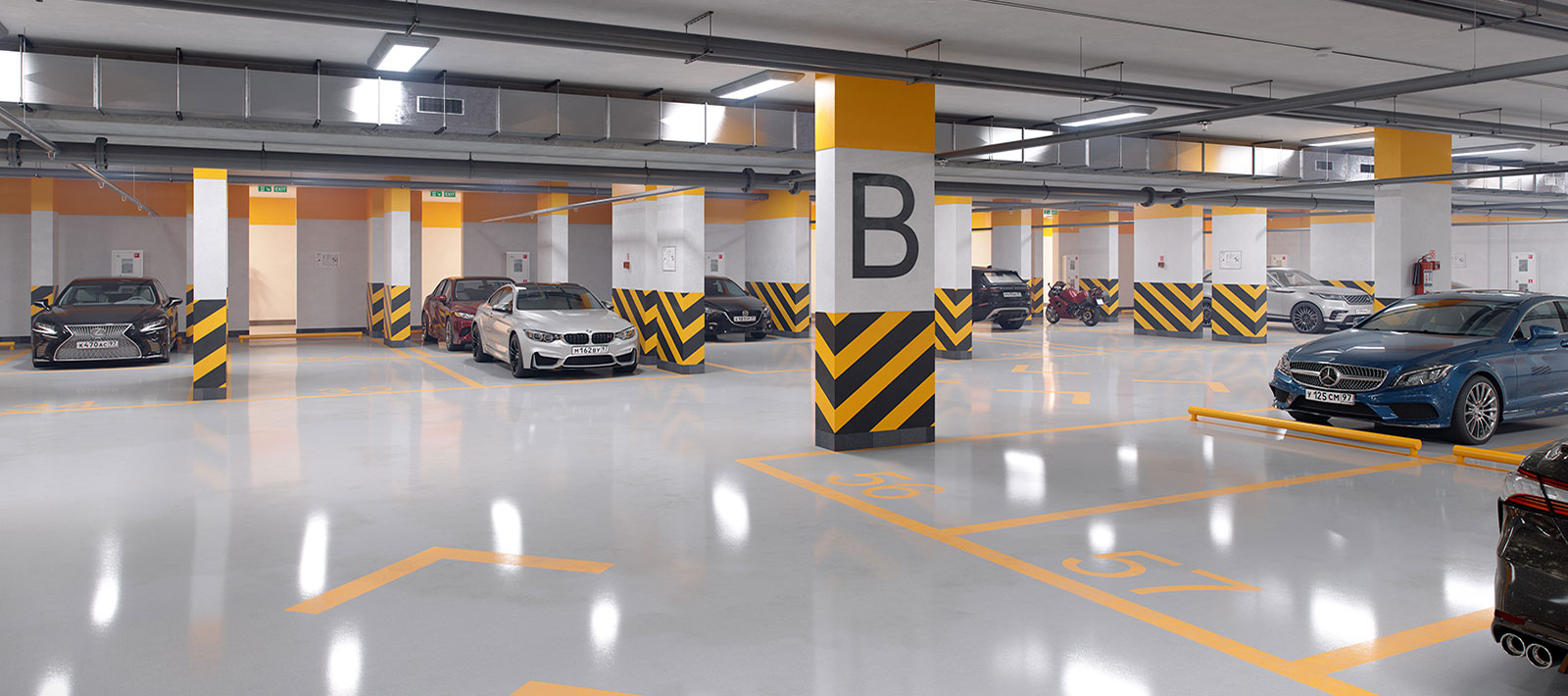 Способы повышения безопасности на паркинге благодаря покрытию  на полу