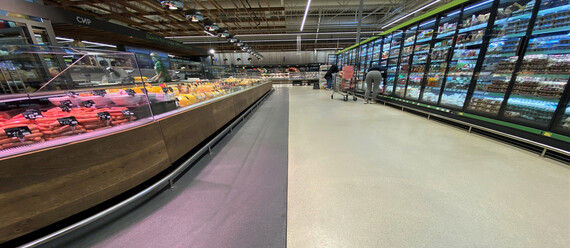 Укладка підлоги - Супермаркет «Novus»